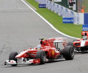 yapboz Fernando Alonso - Ferrari - Spa-Francorchamps 2010